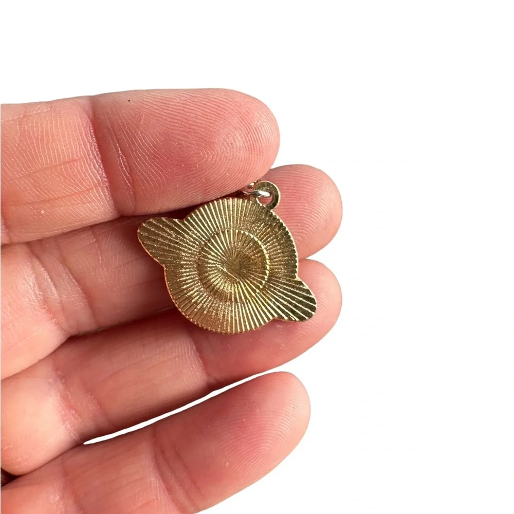 Cartoon Saturn Planet Pendant on Silver Necklace